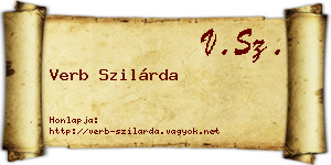 Verb Szilárda névjegykártya
